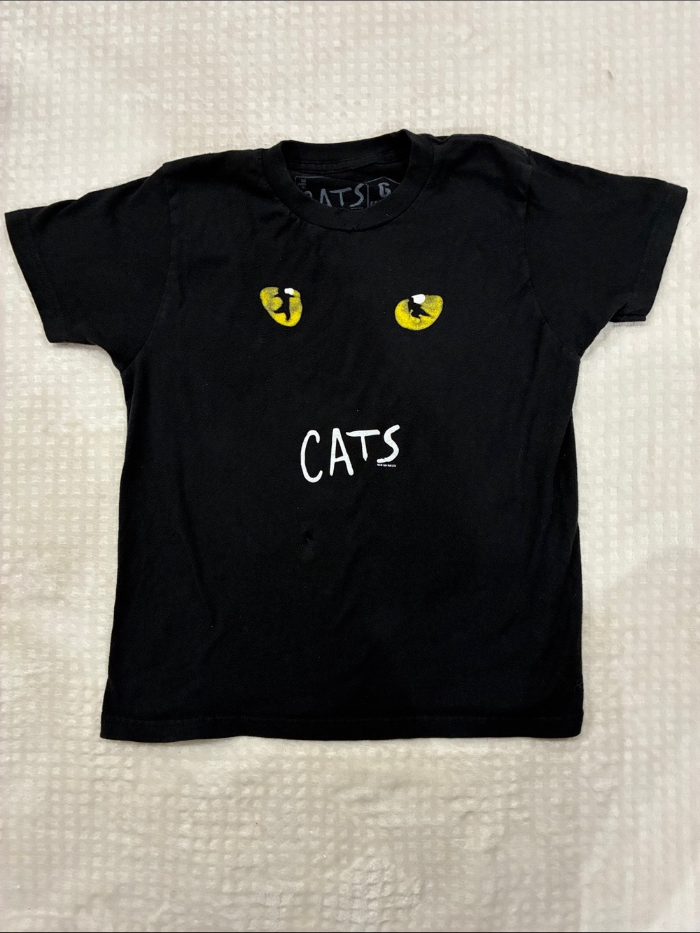 3/$10 Black T-Shirt Cats musical with Yellow Cat Eyes - Brand